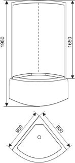 Душевая кабина Arcus style S-02 90х90х195